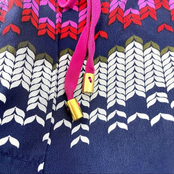 Trina Turk 100% Silk Fair Isle Knit Print Wide Leg Walker Pant Women's Med $128 - Picture 7 of 9